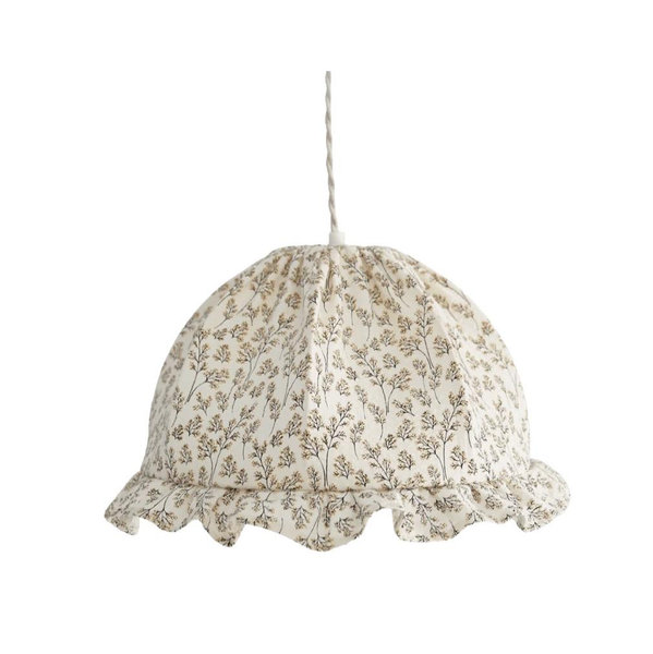 Rounded Dome Pendant Light with Ruffles Margaret Printed ‘Twig’