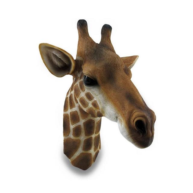 17" Giraffe Head bust Wall Sculpture Faux Taxidermy Hunting Trophy Head Home Decor