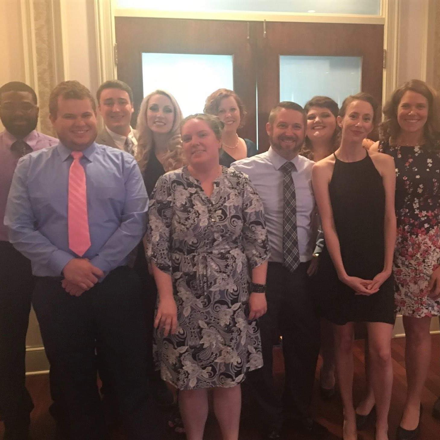 April 2019 - ETSU Department of Communication & Performance's Awards Banquet. One year of grad school completed, one more to go!