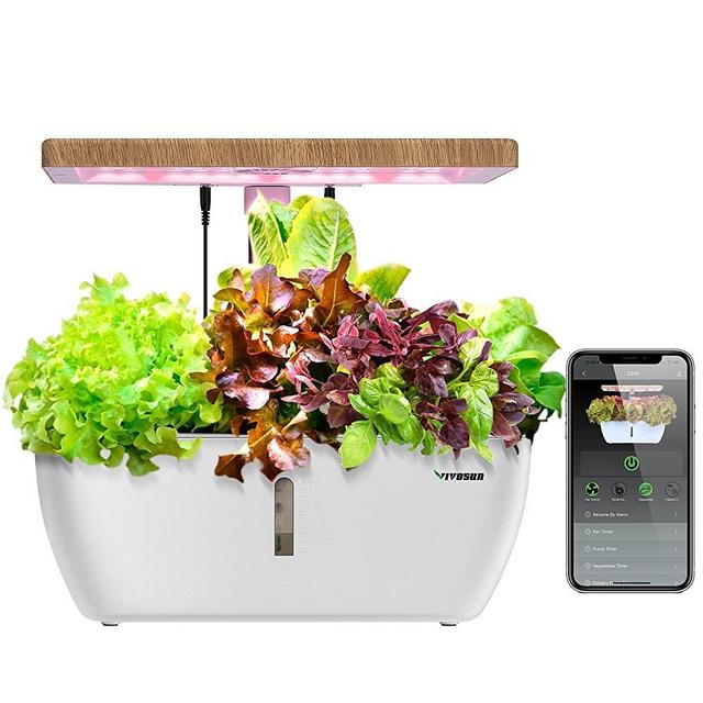 VIVOSUN Hydroponics Growing System, Herb Garden with Spectrum LED Light, Circulating Water Pump and Wireless Control for Indoor Germination and Planting