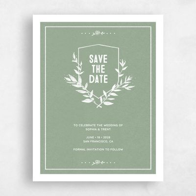 Sage, Green Wedding Save the Date - Humboldt Classic