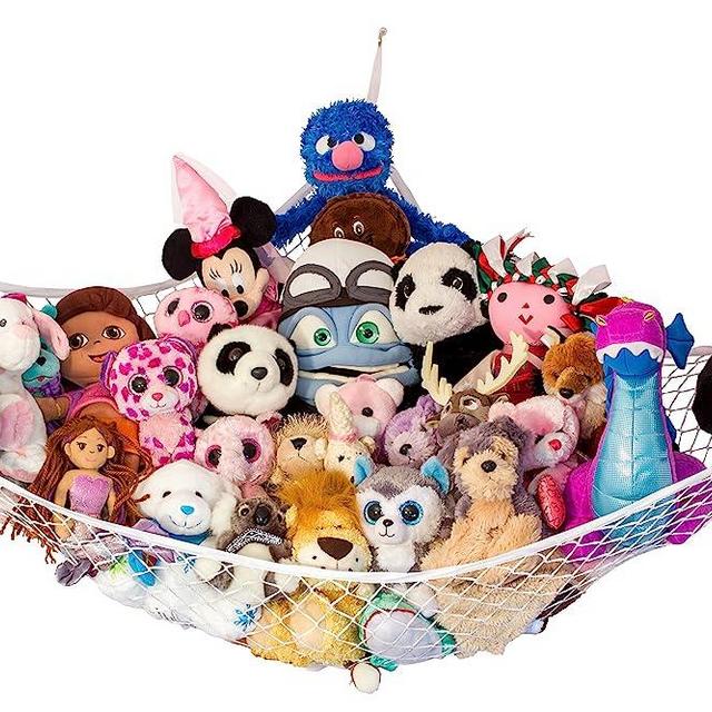 Lilly's Love Stuffed Animal Storage Net Hammock, Nursery Hanging Organizer - Jumbo Extra Large "STUFFIE Party Hammock" | Organize the Chaos | Holds 50% More Stuffies | 67" x 67" x 82"