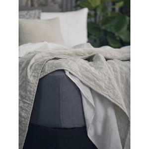 Vintage Linen Fitted Sheet; off white; king