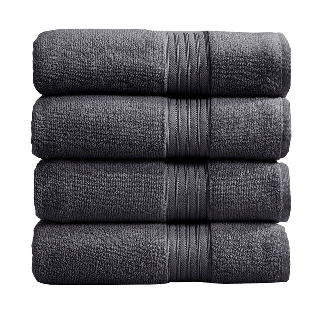100% Cotton Solid Color Quick Dry Bath Towel Set , Dark Grey) - Great Bay Home