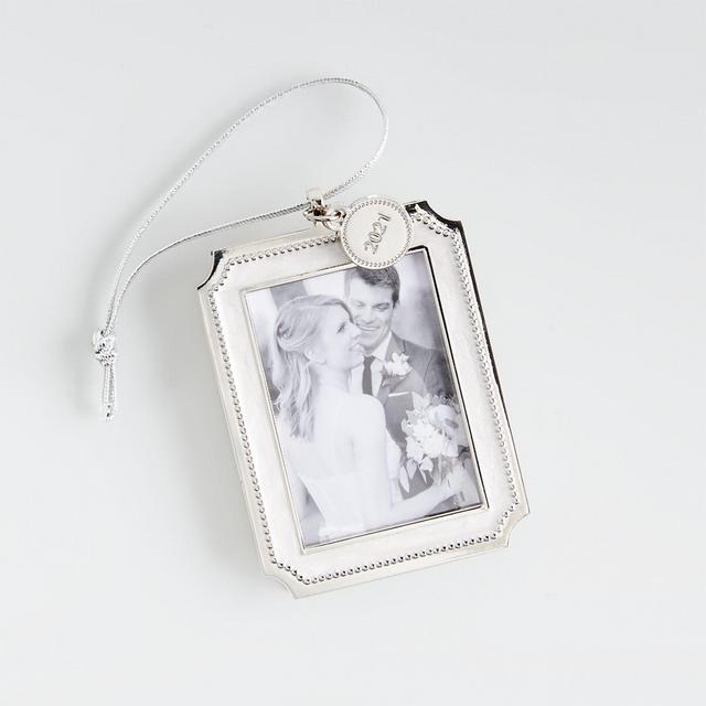 Silver Pearl Frame Ornament 2021
