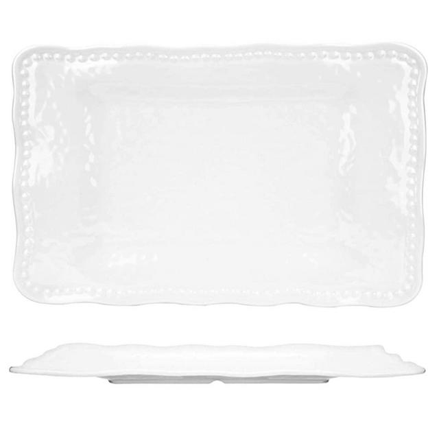 Melamine Trays, 17-inch Serving Trays and Platters, Set of 2 White