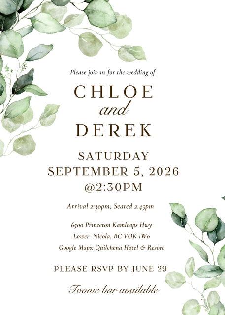 The Wedding Website of Chloe Brack and Derek Blondin