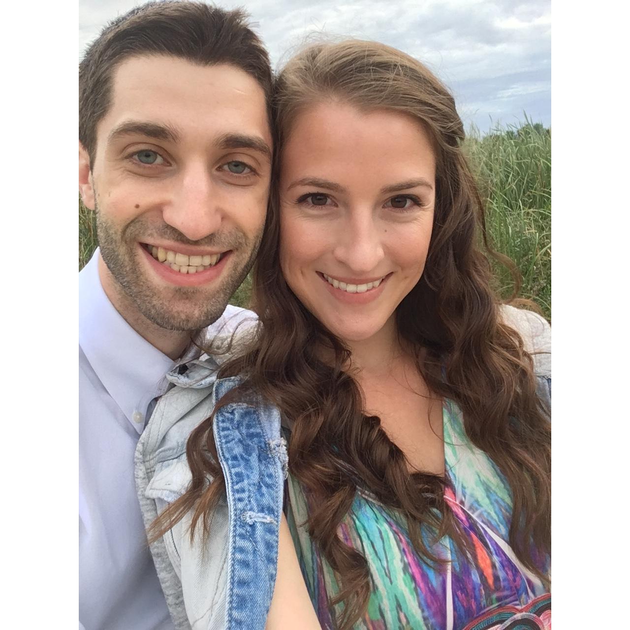 Us looking fancy on a walk.