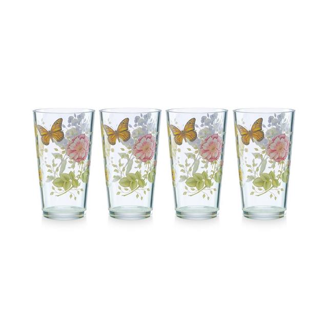 Lenox Butterfly Meadow Collection Acrylic Highball Glasses, Set of 4