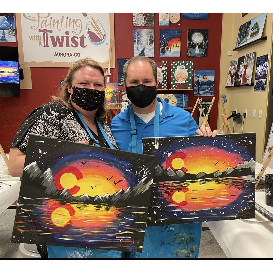 We took a painting class together!