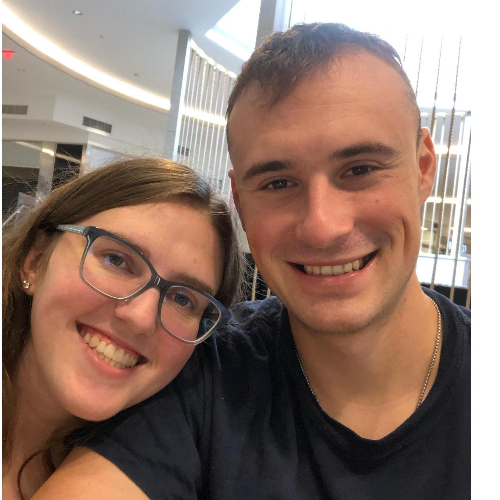 Us at the mall (we did a lot of mall dates at the start)