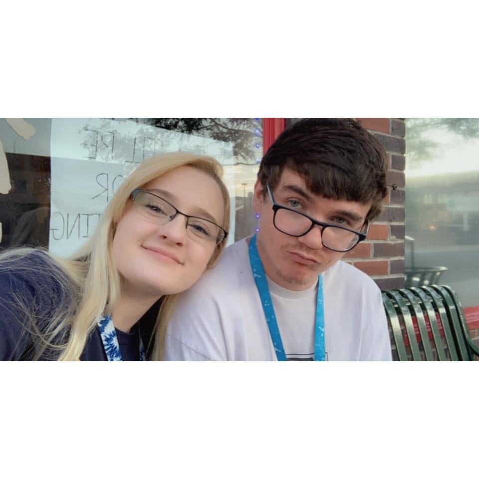 One of our first photos together.. waiting for Chinese food!