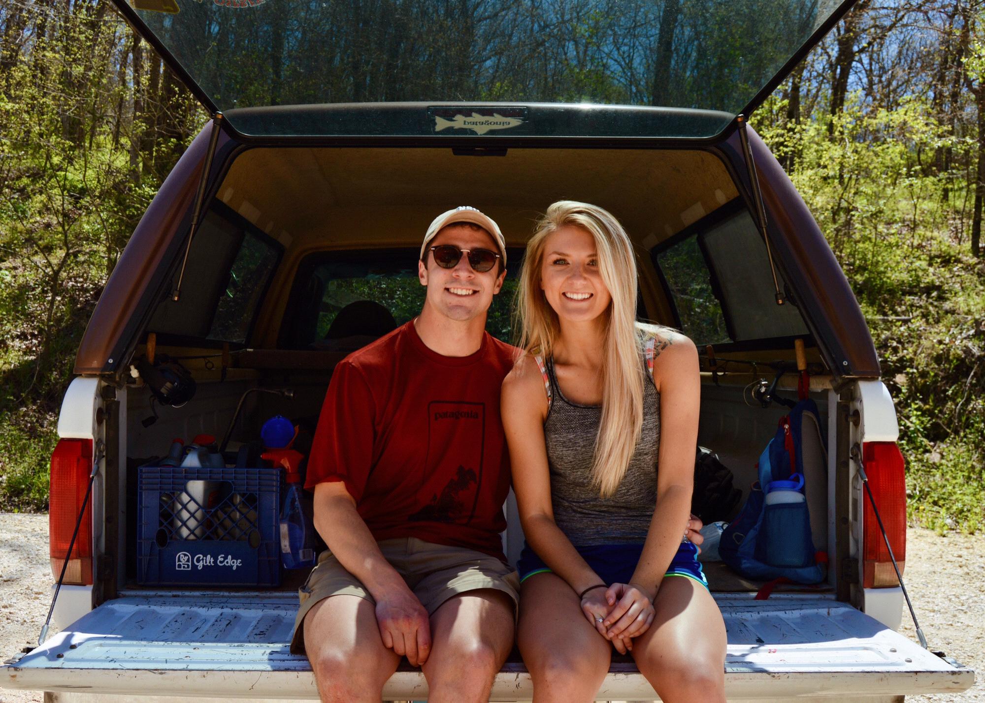 On our second date, we hiked 5 miles, and ended the date by cooking breakfast burritos on the tailgate.
Lincoln Lake, Arkansas
