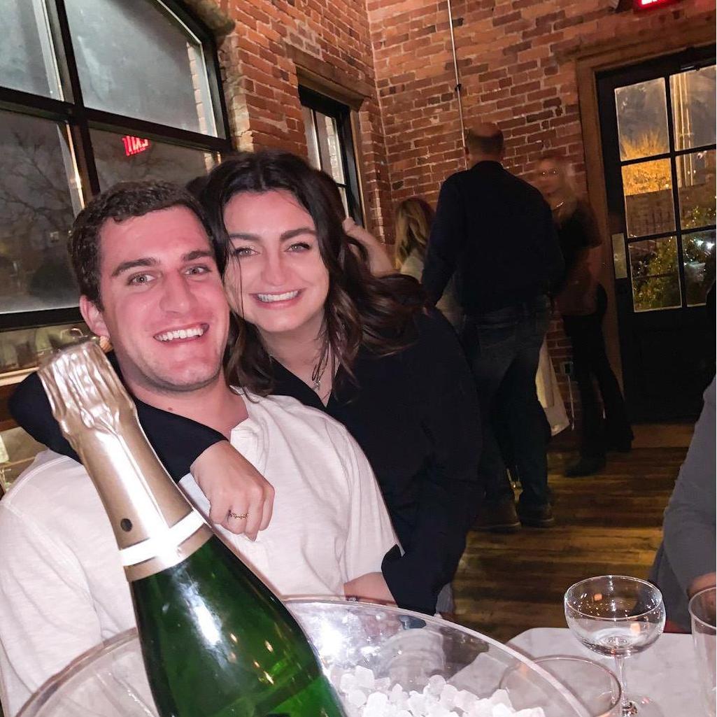 Surprising me with a bottle of champagne at dinner!