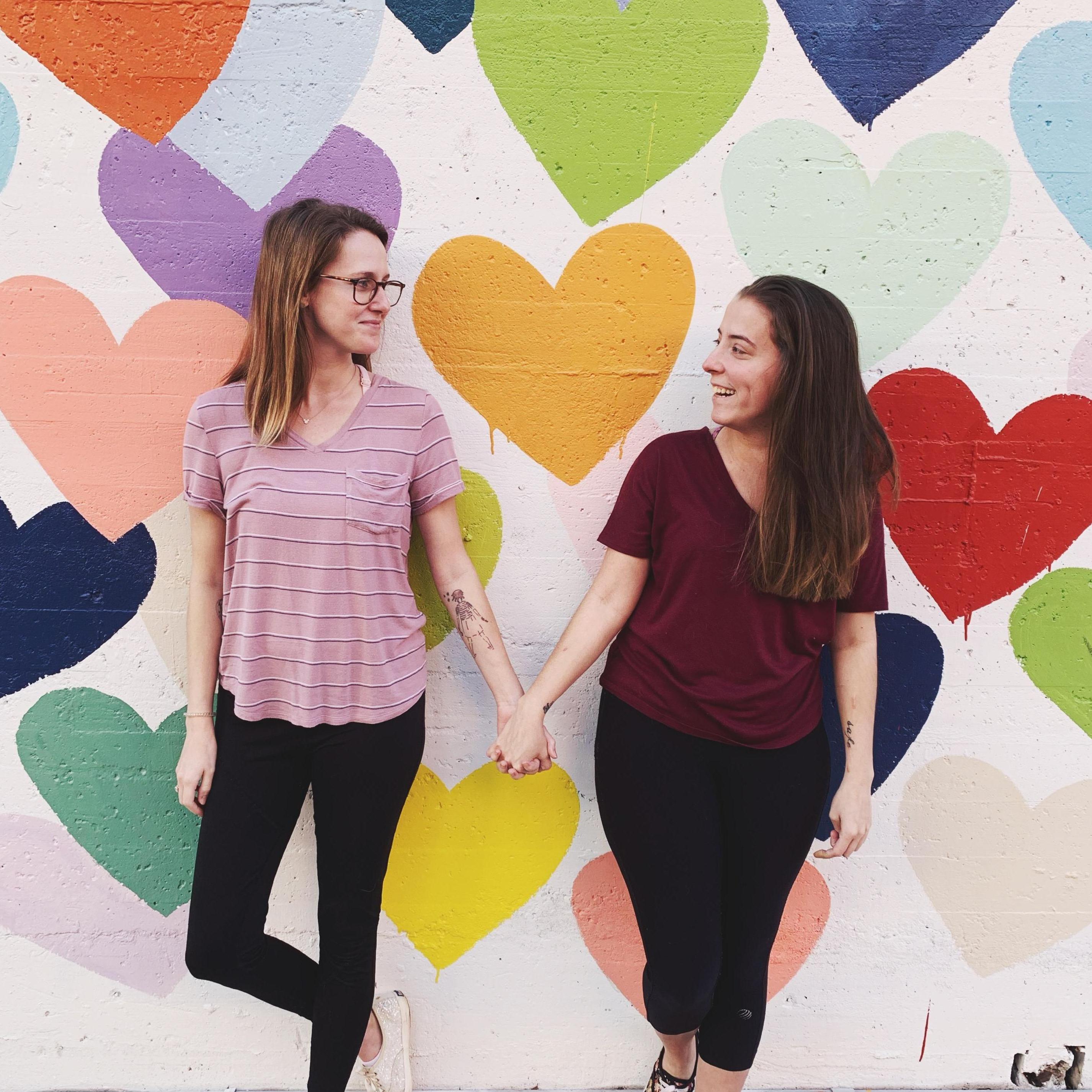 The confetti heart wall in Charlotte by our favorite ice cream shop, Jeni's.