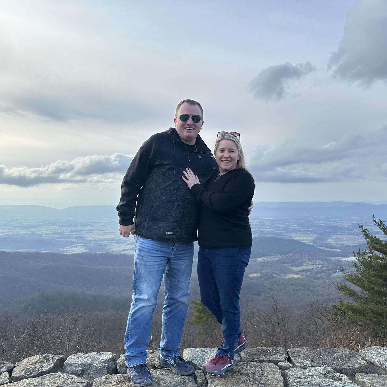 First photo after getting engaged at Shendandoah National Park!