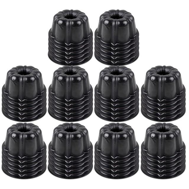 O’Creme Bakeable Plastic Mini Fluted Cake Pan - Baking Pan With Non-Stick Silicone - Reusable Non-Stick baking molds, Durable, Lightweight, Easy Storage for Baking and Much More - 50 QTY Pack