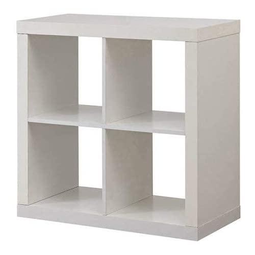Better Homes and Gardens Bookshelf Square Storage Cabinet 4-Cube Organizer White (White, 4-Cube)
