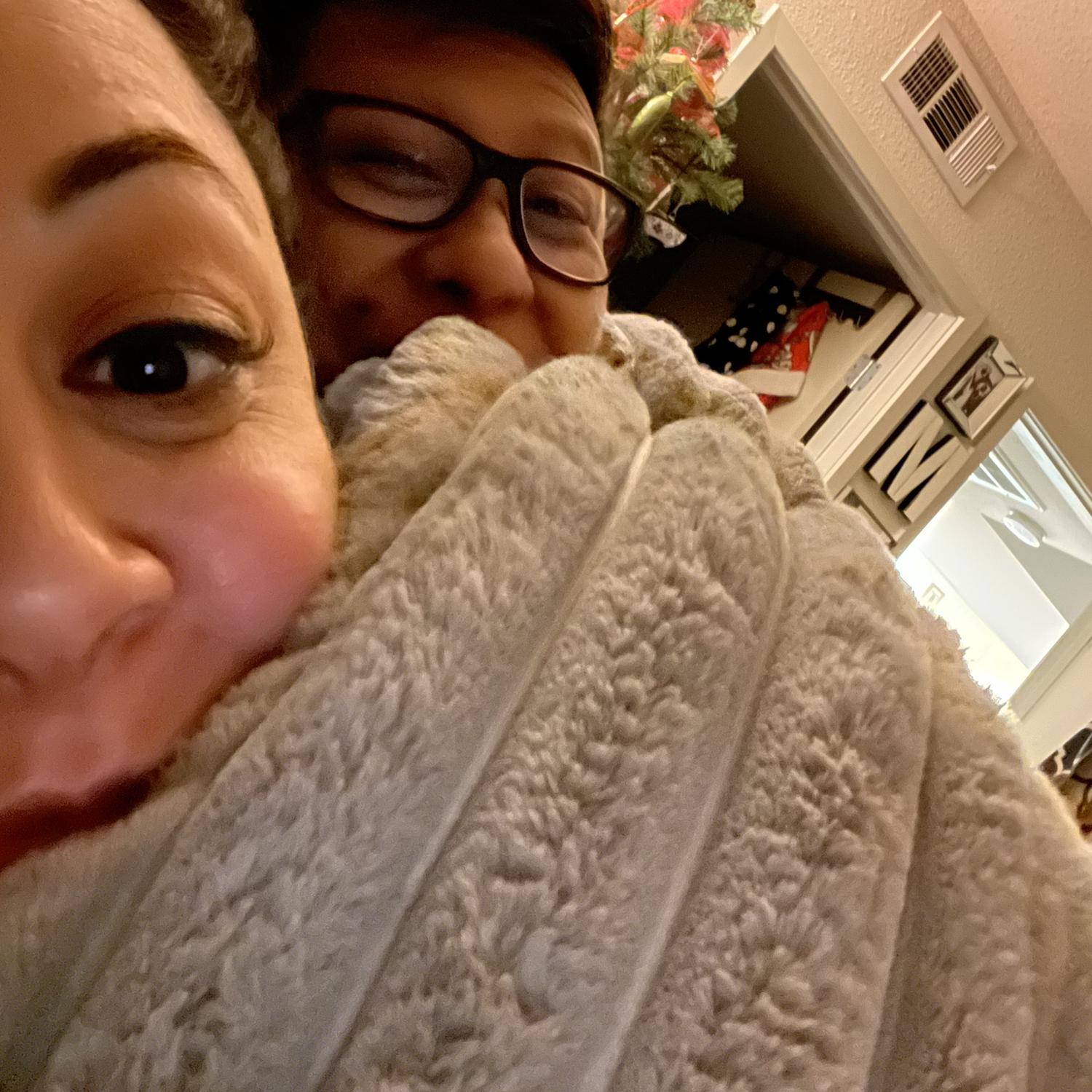 Cold winter! P.S. Melissa is a bed/blanket hog.