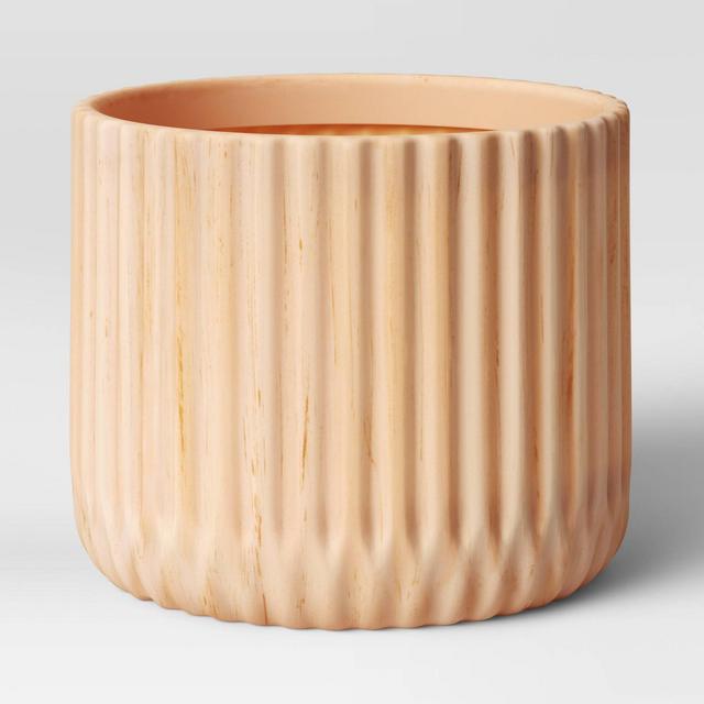 10.25" Indoor/Outdoor Faux Wood Planter Beige - Opalhouse™