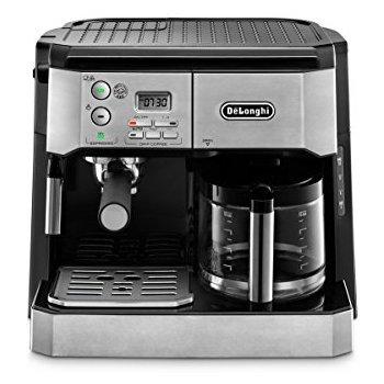DeLonghi BCO430 Combination Pump Espresso and 10-cup Drip Coffee Machine with Frothing Wand, Silver and Black