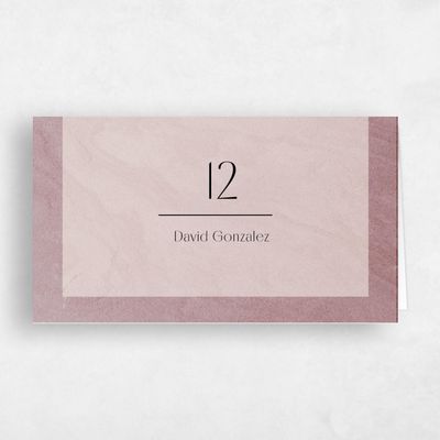 Dusty Burgundy, Red Wedding Place Card - Dorado
