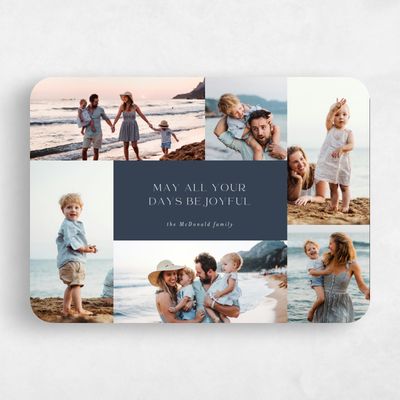 Blue Rounded Holiday Card - Nostalgia Landscape