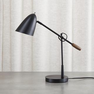 Morgan Black Metal Desk Lamp with USB Port