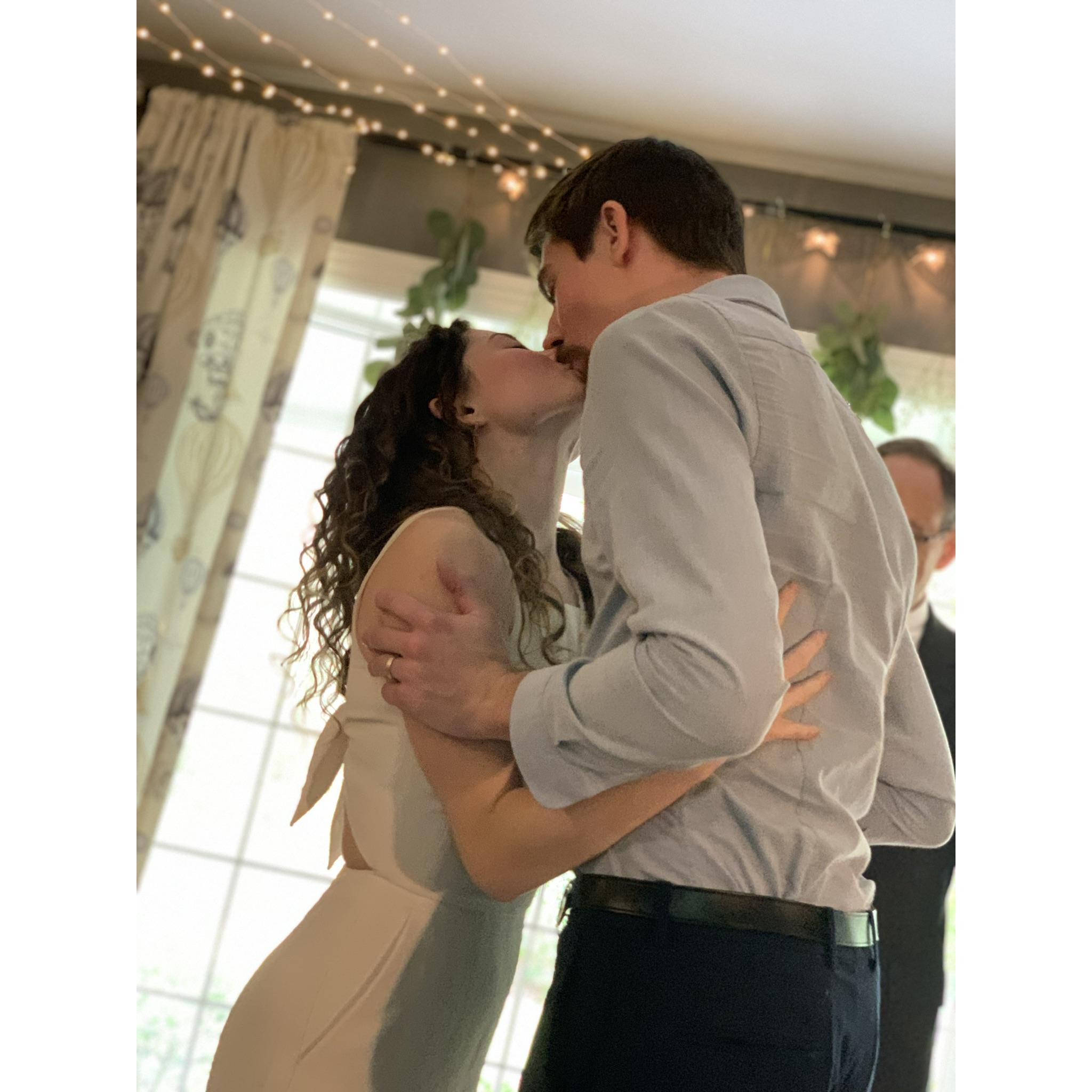Our November Nuptials. The first kiss.