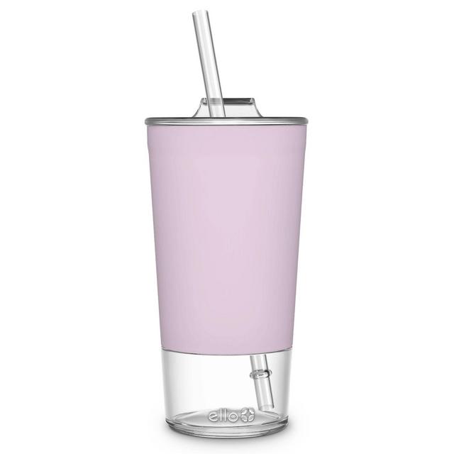 Ello Tidal 20oz Glass Tumbler with Lid - Pink