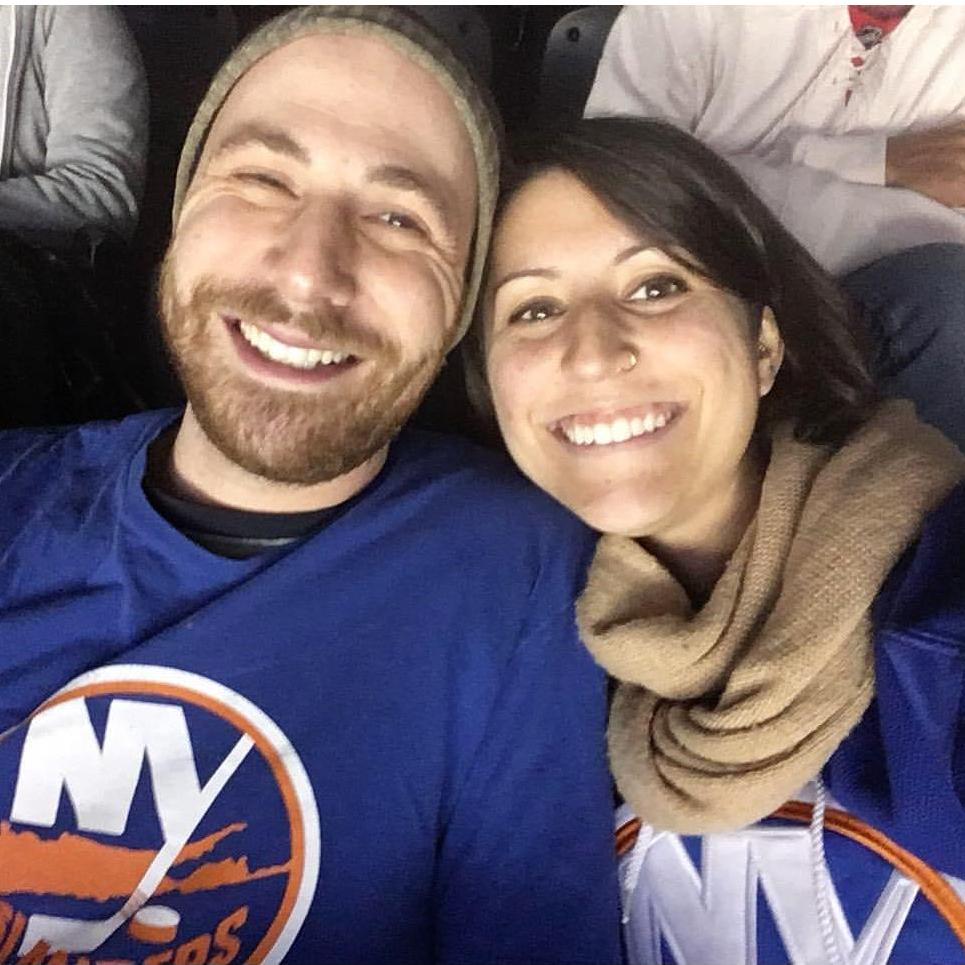 Katie's first hockey game, 2016. Go Islanders!