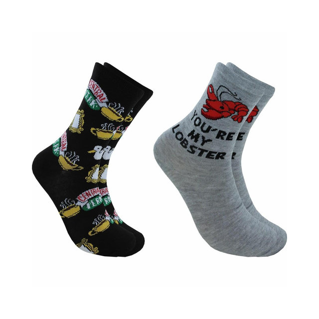 HYP Friends Lobster and Central Perk Novelty Adult Crew Socks | 2 Pairs