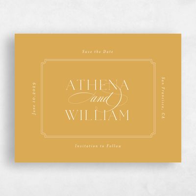 Harvest Gold, Yellow Wedding Save the Date - Constance Landscape