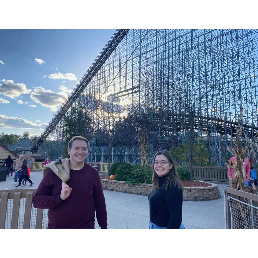 One of our favorite early photos of our relationship from a trip to Holiday World