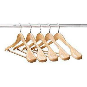 AmazonBasics Wood Suit Hangers - 30 Pack, Natural