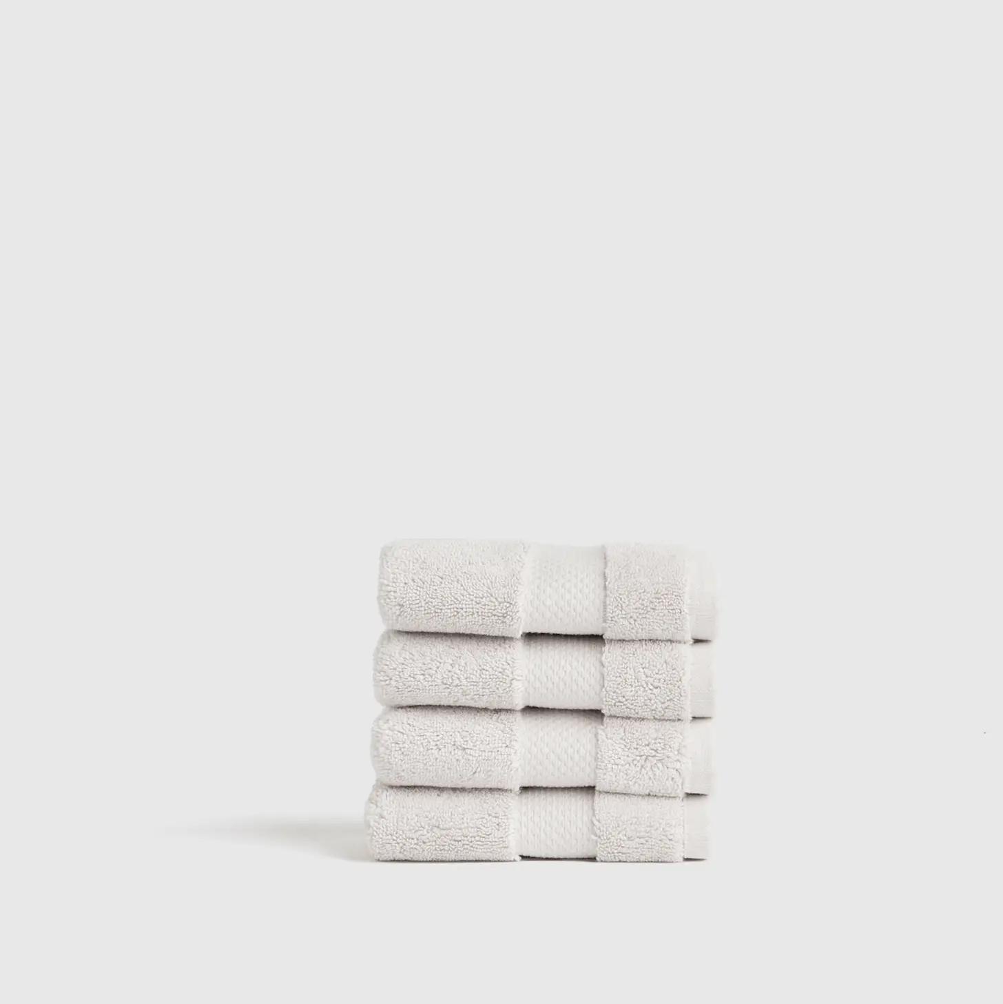 Turkish Ultra Luxe Plush Washcloth (Set of 4) in Silver