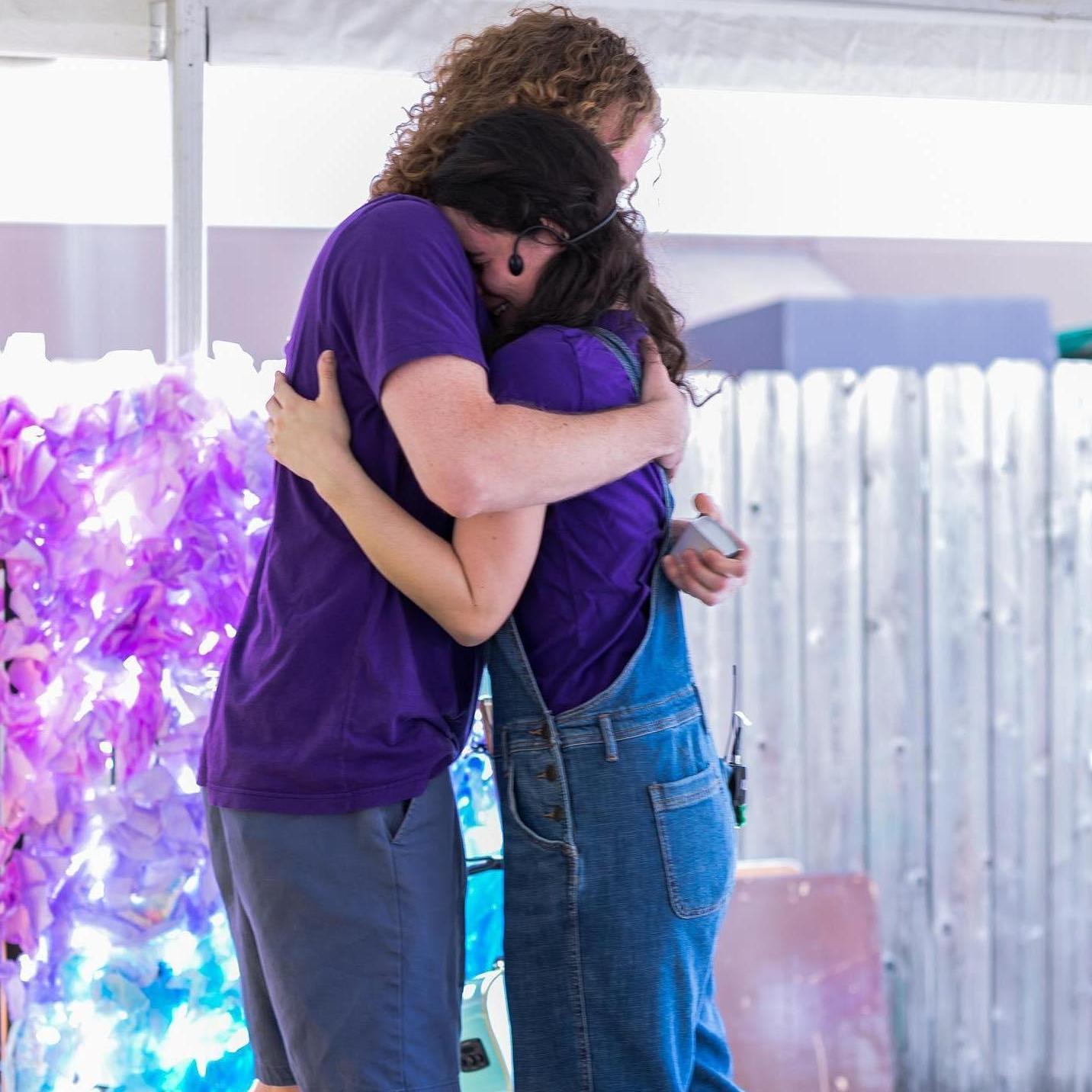 A big hug after Amelia said "yes" - Sept. 10, 2023
