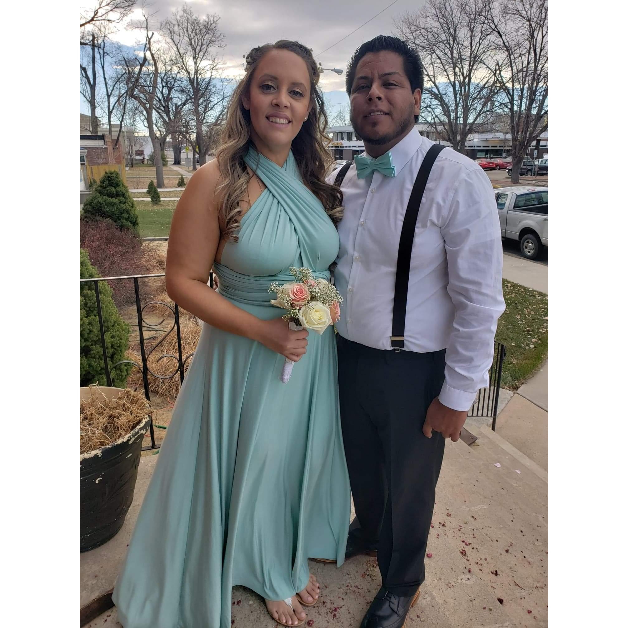 Maid of Honor and Best Man at Jessica and Stephens wedding.