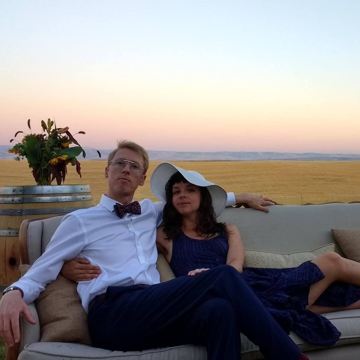Feeling glamourous at Wilson & TaReva's wedding in Washington.
