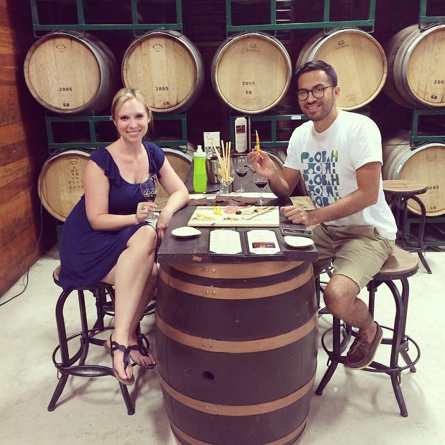 Wine tasting on our anniversary in Solvang.