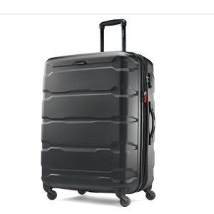 Samsonite Omni PC Hardside Expandable Luggage with Spinner Wheels, Black, Checked-Large 28-Inch