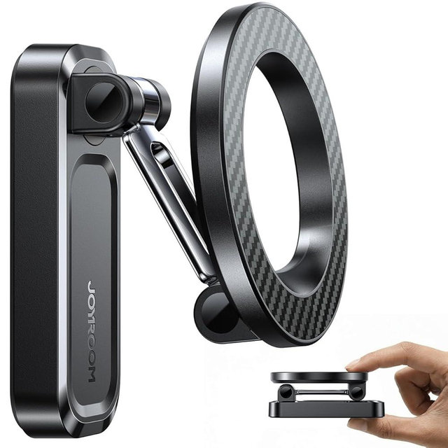 JOYROOM Double-Fold Magnetic Golf Cart Phone Holder, Golf Gifts for Men Him Golfers dad, 360° Rotation Magnetic Phone Holder Fit MagSafe iPhone 17-12, Golf Cart Accessories for EZGO, Club Car, Yamaha