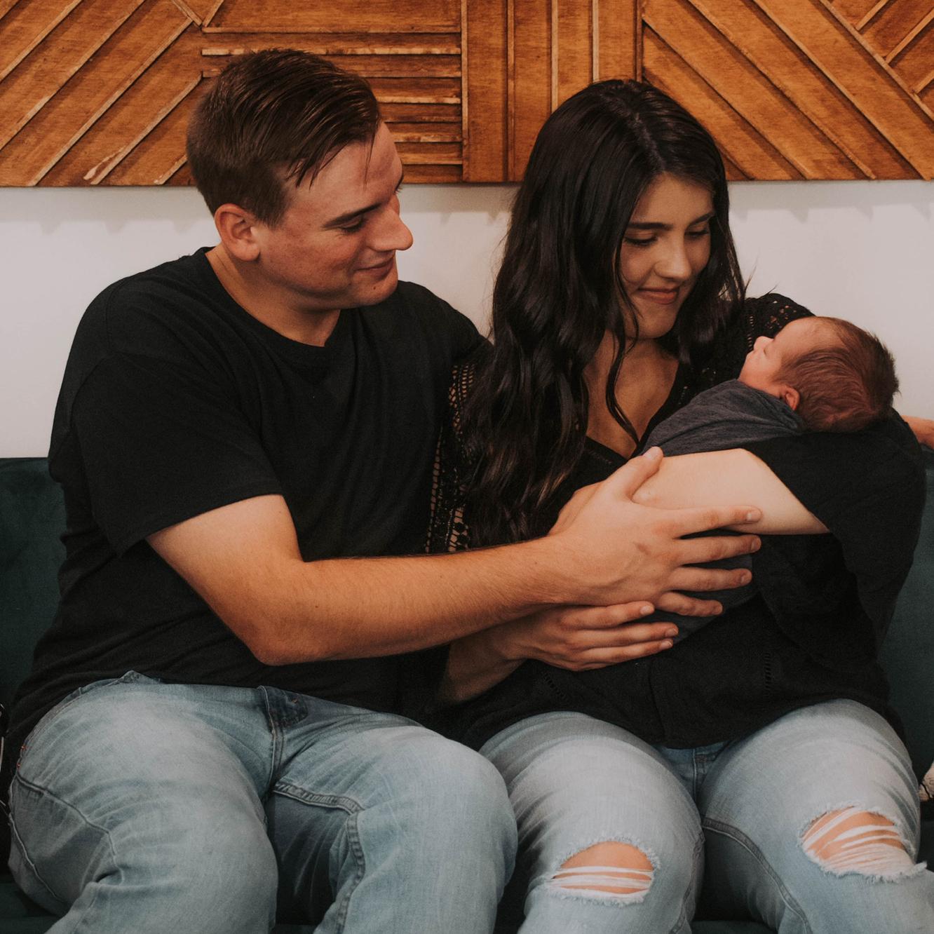 Our sweet baby Brantley with a proud mommy and daddy