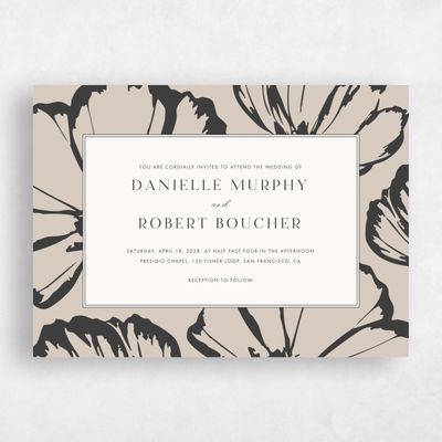 Canvas Tan, Beige Wedding Invitation - Esme Landscape