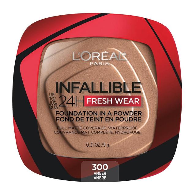 L'Oreal Paris Infallible Up to 24hr Fresh Wear Foundation in a Powder - Amber 300 - 0.31oz