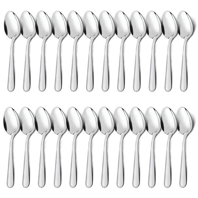 24-Piece Dinner Spoons Set (6.7 inch), Unokit Stainless Steel Spoons silverware, Dessert Spoon, Tablespoon, Silverware Spoons Only for Home, Kitchen or Restaurant - Mirror Polished, Dishwasher Safe