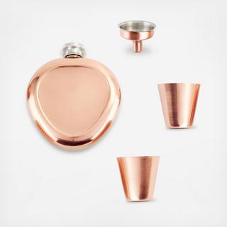 4-Piece Heart Hip Flask Set