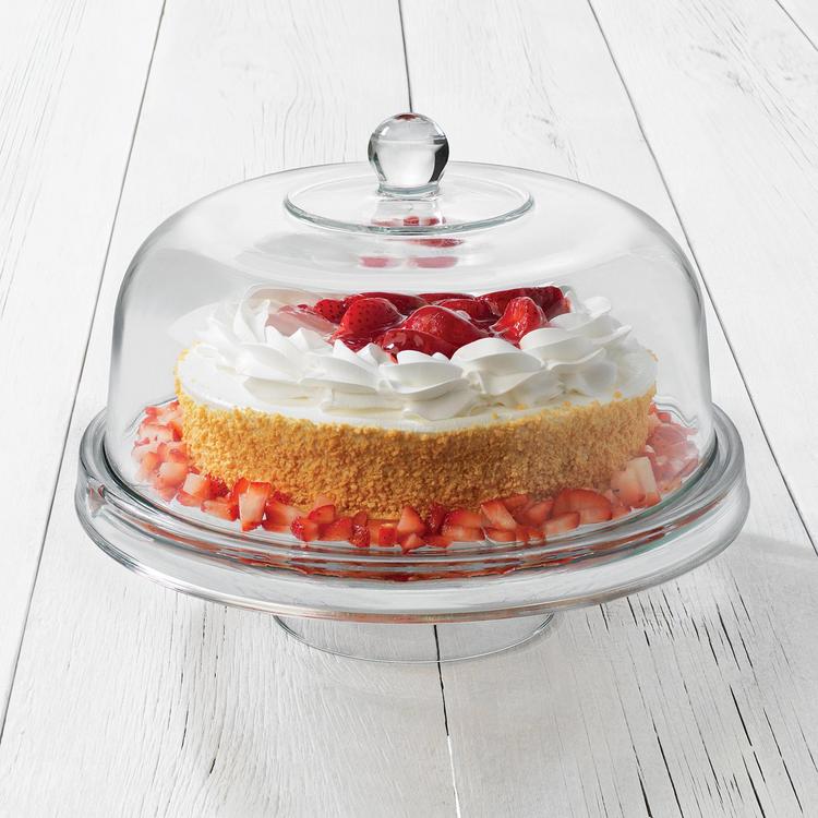 1 Set, Cake Pan With Dome Lid, Household Multifunctional Cake Tray Glass  Dust Cover Household Food Preservation Cover Dome Cake Stand, Can Be Used  For