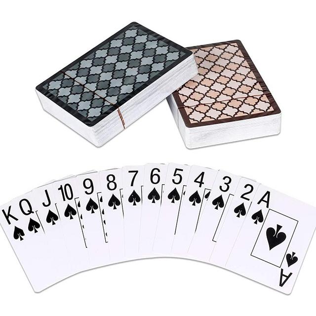 Teskyer Plastic Playing Cards, 100% Waterproof Playing Cards, Poker Cards, 2 Decks of Cards