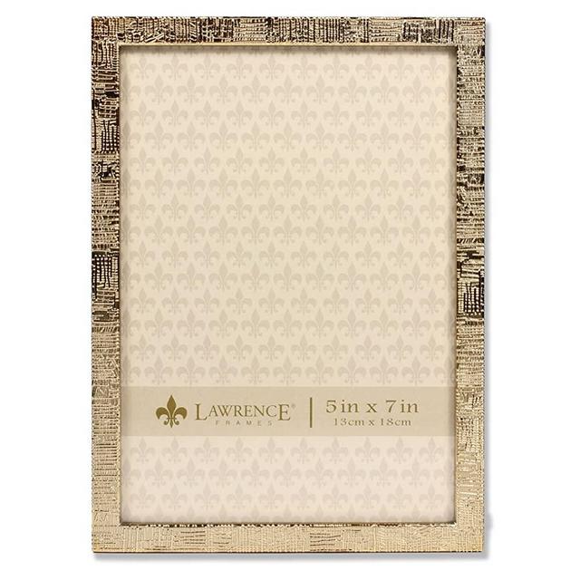 Lawrence Frames 5x7 Gold Metal Linen Pattern Picture Frame